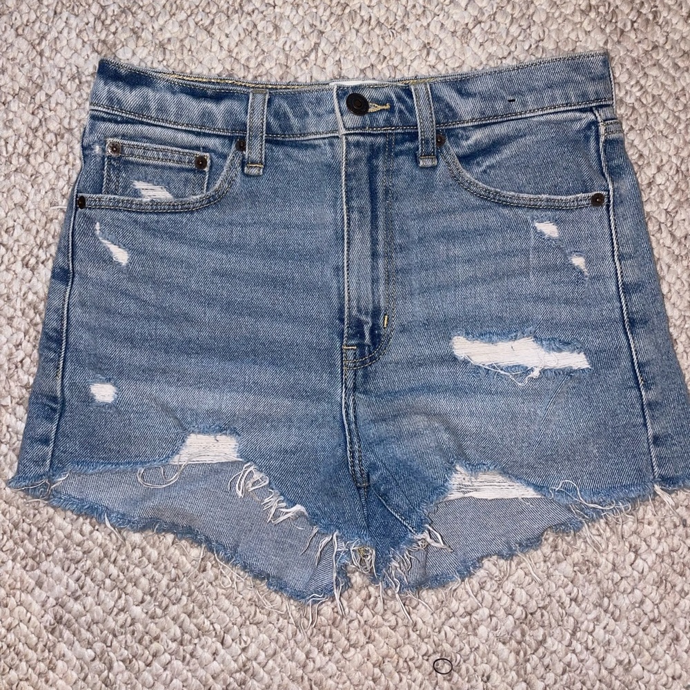 Abercrombie and Fitch high rise jean shorts